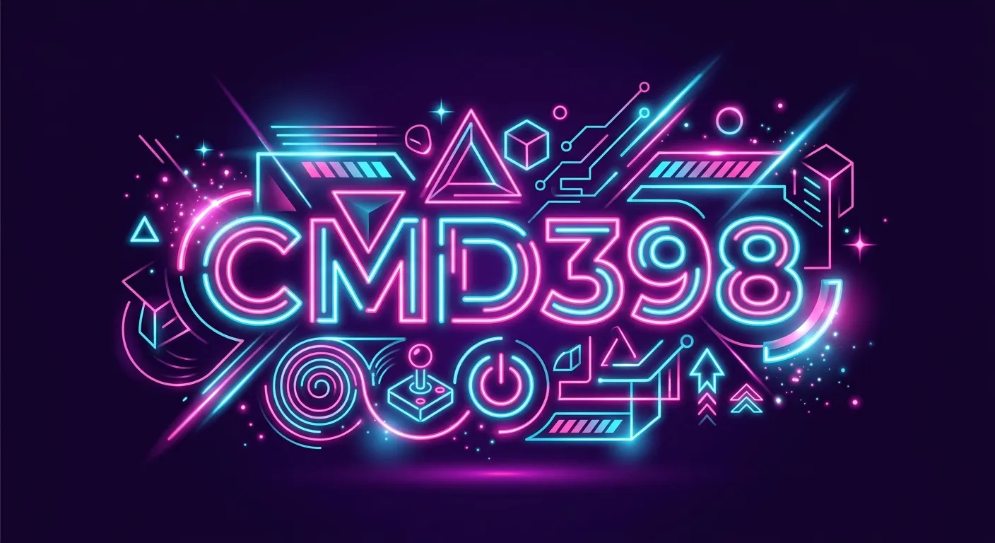 Ilustrasi aksara 4d alternatif neon arcade CMD398