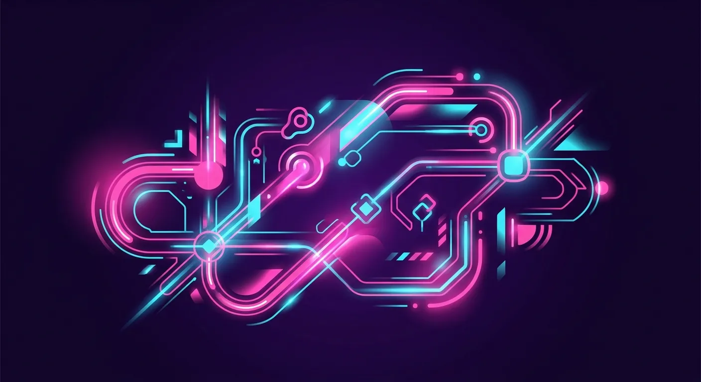 Visual rute koneksi link alternatif CMD398 neon arcade
